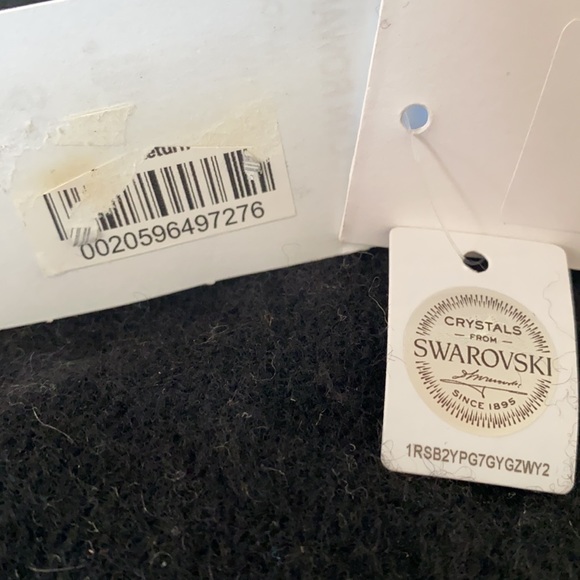 Carolyn Rowan Swarovski Crystals Starbust Long Black Cashmere Scarf - Picture 8 of 9